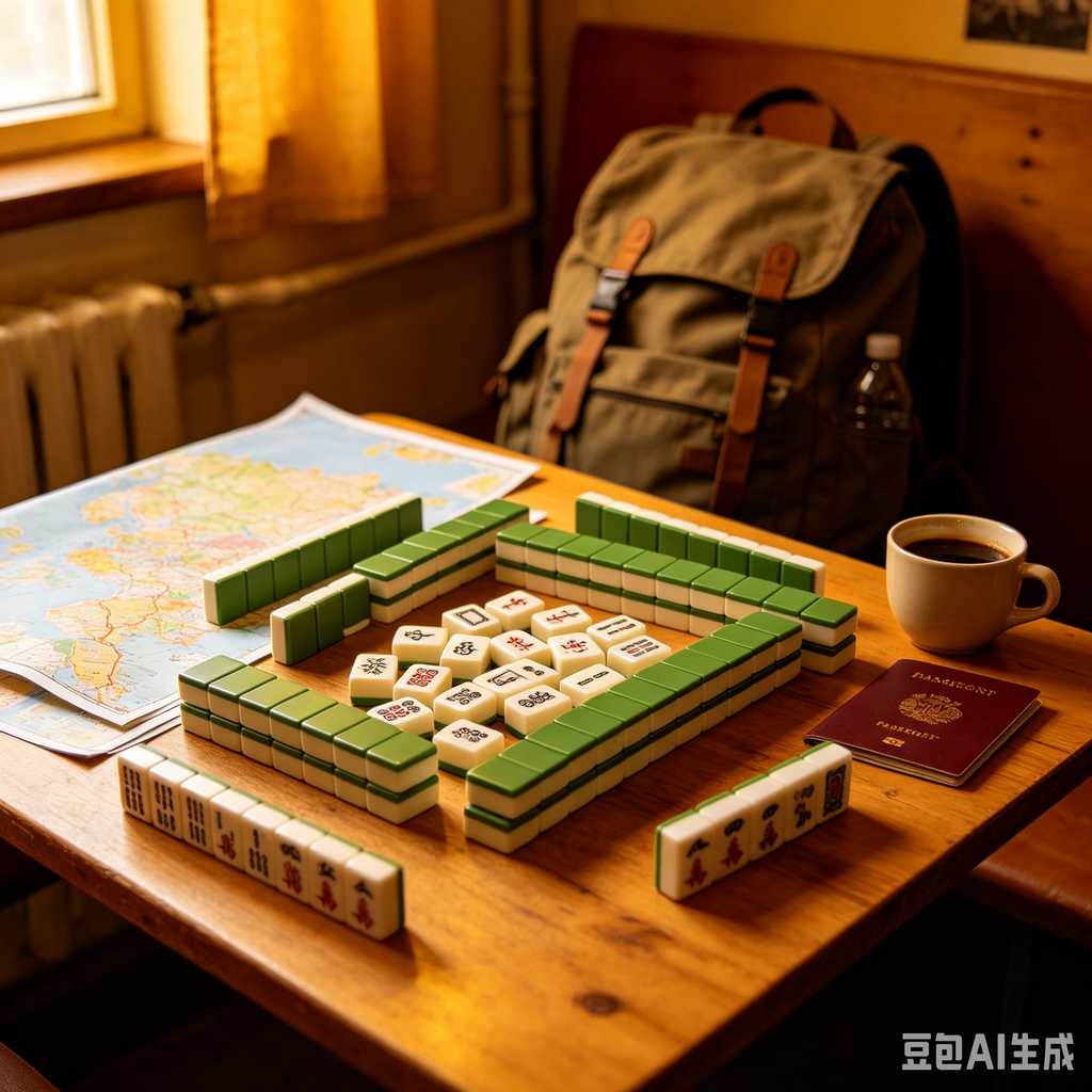 vintage text mahjong set
